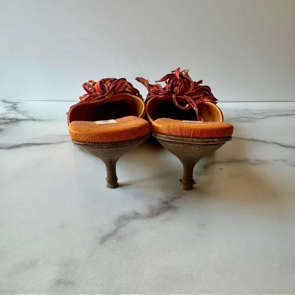 Olivia Rose Tal Silk Pom-Pom Mules Size 8 - Picture 6 of 12